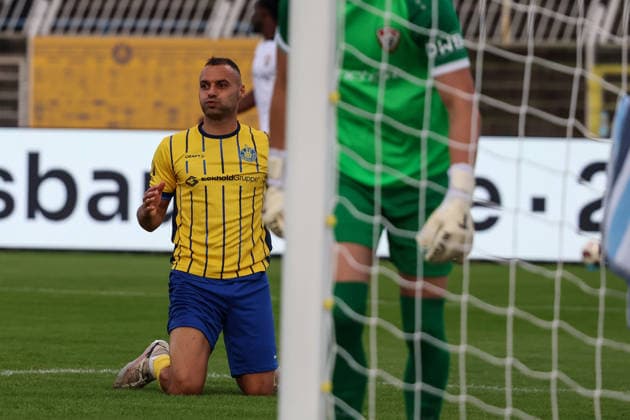 Germany Regional League Northeast 2026–2027, Matchday 9, 1 FC Lokomotive Leipzig vs. BFC Dynamo, Bruno Plache Stadium, Leipzig; Missed opportunity by Djamal Ziane (1 FC Lokomotive Leipzig), 13 Copyright: xx