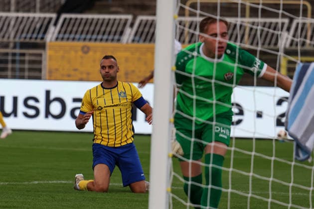Germany Regional League Northeast 2026–2027, Matchday 9, 1 FC Lokomotive Leipzig vs. BFC Dynamo, Bruno Plache Stadium, Leipzig; Missed opportunity by Djamal Ziane (1 FC Lokomotive Leipzig), 13 Copyright: xLucasxWalterx