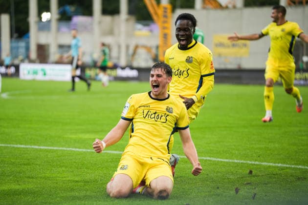 Germany 3rd Division 2026–2027, Matchday 6: SC Preußen Münster vs. 1 FC Saarbrücken, Wednesday, September 16, 2026, LVM Preußenstadion Münster, North Rhine-Westphalia, Germany—Goal celebration, joy, excitement—Goal to make it 0–1 for 1 FC Saarbrücken by Alexander Staff, 1 FC Saarbrücken, 29 Copyright: xMerlexKölkingx