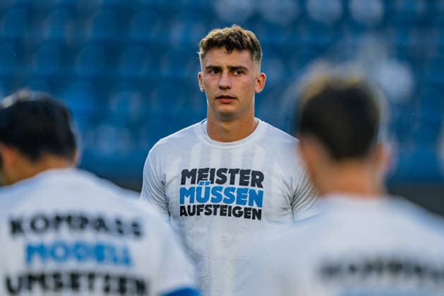 Germany Northeast Regional League 2026–2027, Matchday 9: 1. FC Magdeburg II vs. FC Erzgebirge Aue, AVNET ARENA Magdeburg T-shirt commemorating the Regional League reform, with inscription Copyright: xTomxLauruschkatx