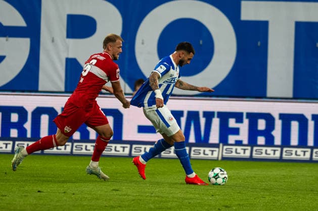 Rostock, Germany, September 16, 2026, 3rd Division 2026–2027, Matchday 6: FC Hansa Rostock vs. VfB Stuttgart II. Pictured, 1st from the right: Leon Dajaku. Hansa Rostock scores the goal to make it 1–0. DFB and DFL regulations prohibit any use of photographs as image sequences and or quasi video Copyright: xFotostandx xVoelkerx