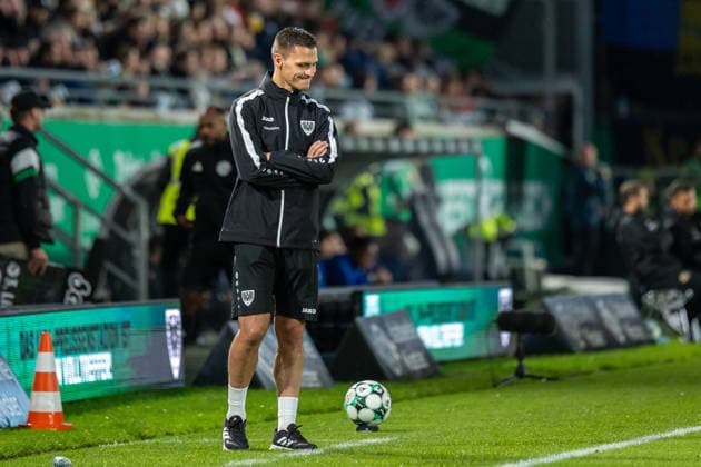 Thomas Woerle, Head Coach of SC Preussen Münster, reacts with disappointment GER, SC Preussen Münster vs. 1. FC Saarbrücken, Soccer, 3rd League, Matchday 6, 2026–2027 Season, September 16, 2026 DFL regulations prohibit the use of photographs as image sequences and or quasi-video GER, SC Preussen Münster vs. 1 FC Saarbrücken, Soccer, 3rd League, Matchday 6, 2026–2027 season, September 16, 2026, Münster Copyright: xEibner-Pressefoto JanxRollingerx EP_JSK