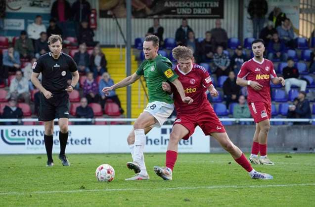 Photo by Henrik Jost Lauterbach: Norderstedt vs. Nick BODE, Hannover; Regional League North, Matchday 9 on Wed, Sep 16, 2026; Eintracht Norderstedt vs. HSC Hannover