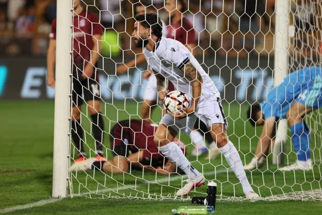 RECORD DATE NOT STATED UEFA Europa League: Ararat-Armenia v Sparta Praha YEREVAN, ARMENIA - SEPTEMBER 16: Bruno Wilson of Ararat-Armenia scores during the UEFA Europa League match at Vazgen Sargsyan Republican Stadium on September 16, 2026 in Yerevan, Armenia.