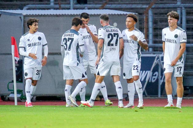 September 16, 2026, xsefx, Soccer, SC Fortuna Köln vs. SV Wehen Wiesbaden, 3rd Division, South Division, Matchday 6, 2026–2027 Season. Celebration after Moritz Flotho’s 2–0 goal for SV Wehen Wiesbaden. 28. DFB regulations prohibit any use of photographs as image sequences and or quasi-video. North Rhine-Westphalia, Germany