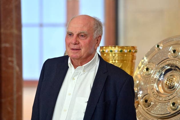 Uli HOENESS Höness, Honorary President of Bayern Munich; single image, cropped close-up,half-length portrait, Markus SÖDER, Minister-President of Bavaria and CSU Chairman, welcomes the championship teams of FC Bayern Munich in the Kuppelsaal at the State Chancellery in Munich on September 16, 2026