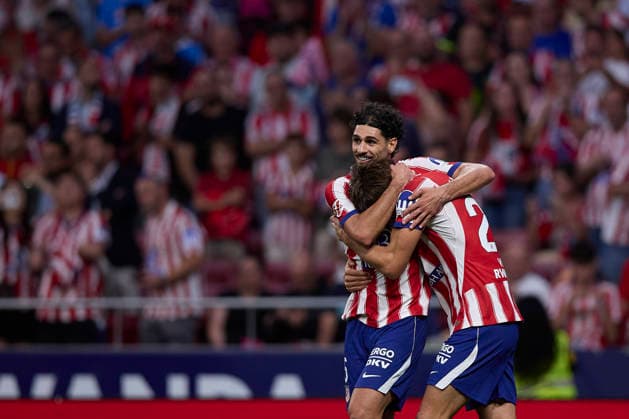 Robin Le Normand of Atlético de Madrid celebrates after scoring his team s third goal during the LaLiga EA Sports match between Club Atlético de Madrid and Club Atlético Osasuna at Riyadh Air Metropolitano on September 16, 2026, in Madrid, Spain. Photo by Manu Reino, DeFodi Images