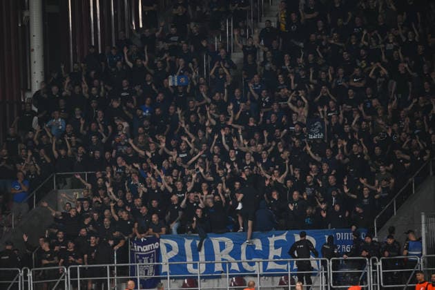 UEFA Europa League: Hapoel Beer-Sheva FC and GNK Dinamo GNK Dinamo Zagreb fans react during the UEFA Europa League game between Hapoel Beer-Sheva FC and GNK Dinamo, Giulesti Stadium in Bucharest, Romania, 16 September 2026. Alex Nicodim Imago Images Copyright: xx