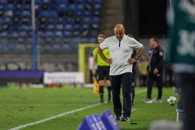 Rui Mota, SV Waldhof Mannheim, coach of SV Waldhof Mannheim vs. Rot-Weiss Essen on September 16, 2026, in Mannheim, Carl Benz Stadium. Photo by Alfio Marino Copyright: