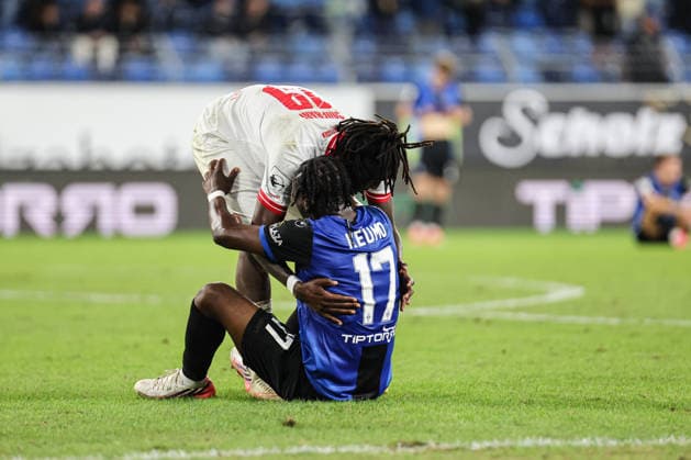 Darnell Kumo (SV Waldhof Mannheim), 17, and Franci Bouebari (Rot-Weiss Essen), 19; SV Waldhof Mannheim vs. Rot-Weiss Essen on September 16, 2026, in Mannheim at Carl Benz Stadium. Photo by Alfio Marino Copyright: