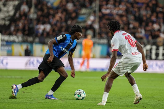 Jid Okeke, SV Waldhof Mannheim, 25. SV Waldhof Mannheim vs. Rot-Weiss Essen on September 16, 2026, in Mannheim, Carl Benz Stadium. Photo by Alfio Marino Copyright:
