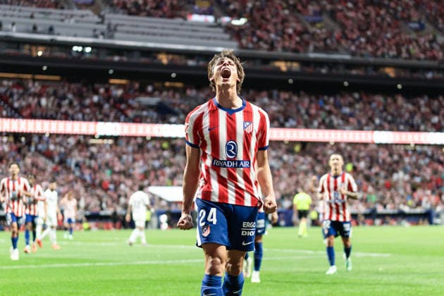 MADRID, SPAIN - SEPTEMBER 16: Robin Le Normand of Atletico de Madrid celebrates after scoring the team s third goal during the LaLiga EA Sports football match between Atletico de Madrid and CA Osasuna at Estadio Riyadh Air Metropolitano on September 16, 2026 in Madrid, Spain. (Photo by Ricardo Nogueira Sports Press Photo) Copyright: xRicardoxNogueira SportsxPressxPhotox Sportspressphoto_SPR233046