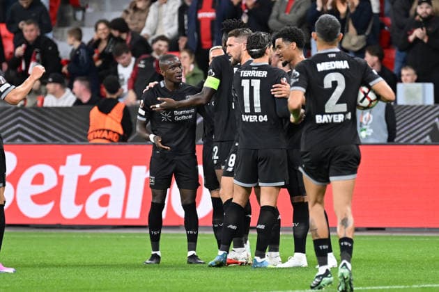 September 16, 2026, GER, Soccer, Men s, Europa League, 2026–2027 Season, Matchday 1 of the Group Stage, Bayer 04 Leverkusen (GER) vs. NK Celje (SVN) Goal celebration, cheering, celebratory run, 1–0 for Leverkusen by Aleix Garcia, Leverkusen 24; DFB and DFL regulations prohibit any use of photographs as image sequences and or quasi-video. Leverkusen BayArena, NRW, Germany Copyright: xNordphoto Meuterx