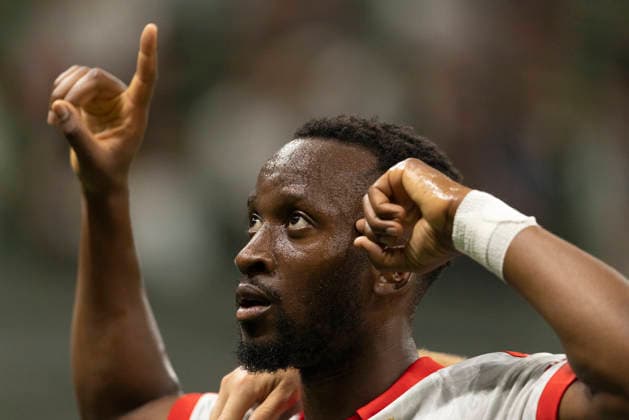 Dodi Lukebakio seen celebrating after scoring goal during UEFA Europa League MD1 game between teams of AC Milan and SL Benfica (Maciej Rogowski Ball Raw Images) Milan San Siro Italy Copyright: xMaciejxRogowskix maciejrogowski_acmilan_slbenfica_2627-14