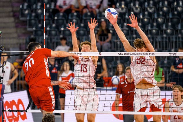 Turkiye v Latvia - CEV EuroVolley 2026 Men CLUJ-NAPOCA, ROMANIA - SEPTEMBER 16: Efe Bayram of Turkiye in action during the CEV EuroVolley 2026 Men s Group D match between Turkiye and Latvia at BT Arena in Cluj-Napoca, Romania, on September 16, 2026. Stringer Anadolu Cluj-Napoca Romania. Editorial use only. Please get in touch for any other usage.  Copyright: x2026xAnadoluxStringerx
