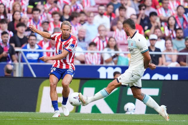 September 16, 2026, Madrid, Madrid, Spain: Marcos Llorente of Atletico de Madrid kicks the ball during the Spanish League, LaLiga EA Sports, football match played between Atletico de Madrid and CA Osasuna at Riyadh Air Metropolitano stadium on September 16, 2026, in Madrid, Spain. Madrid Spain - ZUMAa181 20260916_zaa_a181_151 Copyright: xDennisxAgyemanx