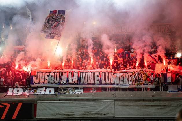 September 16, 2026 UEFA Europa League, RSC Anderlecht vs. Olympique Lyon at Lotto Park Pyro Lyon Lyonnais Fans IMPORTANT NOTICE In accordance with DFL and UEFA regulations, it is prohibited to use or allow the use of photographs taken in the stadium and or during the match in the form of sequential images and or video-like photo sequences. Copyright: xJordyxFourgonx