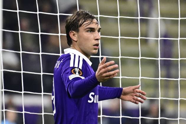 RSC Anderlecht v Olympique Lyon - UEFA Europa League ANDERLECHT, BELGIUM - SEPTEMBER 16 : Cvetkovic Mihajlo forward of RSC Anderlecht during the UEFA Europa League 2026 27 League Phase MD1 match between RSC Anderlecht and Olympique Lyon on September 16, 2026 in Anderlecht, Belgium, 16 09 2026 Anderlecht Belgium  Copyright: xJanxDexMeuleneirx