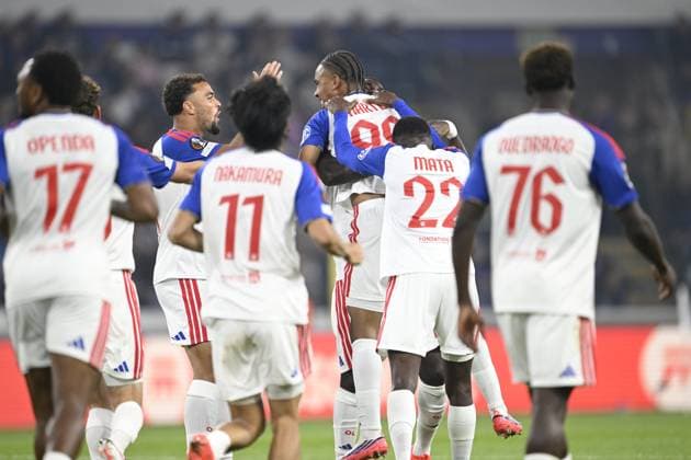RSC Anderlecht v Olympique Lyon - UEFA Europa League ANDERLECHT, BELGIUM - SEPTEMBER 16 : Nartey Noah midfielder of Olympique Lyonnais celebrating scoring a goal (0-1) during the UEFA Europa League 2026 27 League Phase MD1 match between RSC Anderlecht and Olympique Lyon on September 16, 2026 in Anderlecht, Belgium, 16 09 2026 Anderlecht Belgium  Copyright: xNicoxVereeckenx