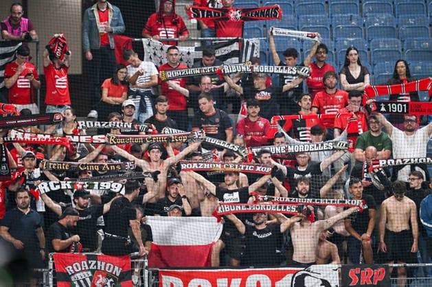 SOCCER - UEFA EL, Sturm vs Rennais GRAZ,AUSTRIA,16.SEP.26 - SOCCER - UEFA Europa League, Sturm Graz vs Stade Rennais FC. Image shows the fans of Rennes.  GEPAxpictures xAvnixRetkoceri
