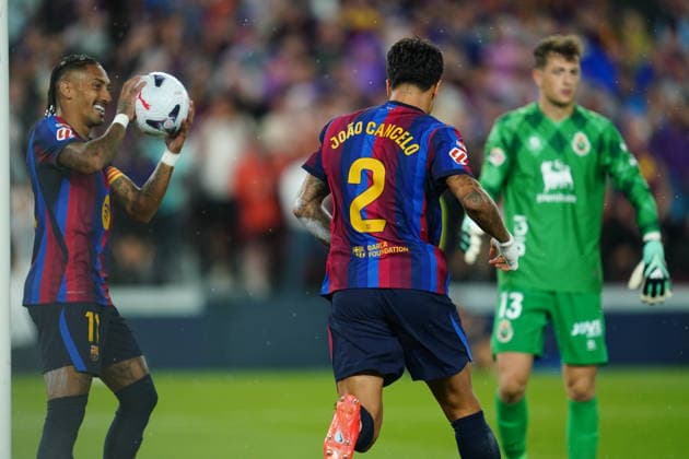 ESP: FC Barcelona, Barca - Racing Club de Santander. La Liga EA Sports. Matchday 6. Joao Cancelo of FC Barcelona celebrates after scoring the 1-0 during the La Liga EA Sports match between FC Barcelona and Real Racing Club de Santander played at Spotify Camp Nou Stadium on 16 Sept 2026 in Barcelona, Spain. kpng Copyright: xBaguxBlancox xPRESSINPHOTOx PS_2627_BAR_RAC_505