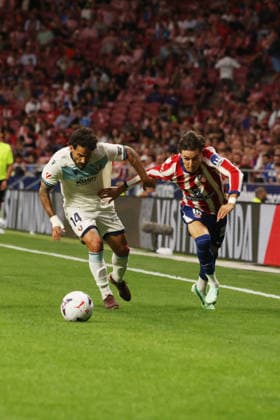ESP LaLiga EA Sports Atlético de Madrid vs. Osasuna: Rubén García of Osasuna and Arnau Ortiz of Atlético de Madrid during the LaLiga EA Sports match between Atlético de Madrid and Osasuna, played at the Riyadh Air Metropolitano Stadium in Madrid on September 16, 2026, in Spain. Spanish Soccer Copyright: xAgenciaxLOFx