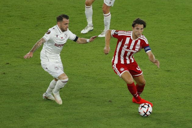 UEFA Europa League - Olympiacos FC vs Jagiellonia BiaÅ‚ystok - Panagiotis Retsos of Olympiacos FC in action during the UEFA Europa League Phase matchday 1 soccer match between Olympiacos FC and Jagiellonia BiaÅ‚ystok at the Georgios Karaiskakis Stadium in Piraeus, Greece, 16 September 2026. IMAGO ONE INCH PRODUCTIONS PIRAEUS GREECE Copyright: xONExINCHxPRODUCTIONSx 7088913