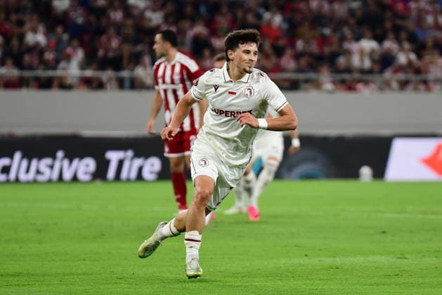 UEFA Europa League - Olympiacos FC vs Jagiellonia BiaÅ‚ystok - Kajetan Szmyt of Jagiellonia BiaÅ‚ystok celebrates after scoring the 0-1 during the UEFA Europa League Phase matchday 1 soccer match between Olympiacos FC and Jagiellonia BiaÅ‚ystok at the Georgios Karaiskakis Stadium in Piraeus, Greece, 16 September 2026. IMAGO ONE INCH PRODUCTIONS PIRAEUS GREECE Copyright: xONExINCHxPRODUCTIONSx 7089062