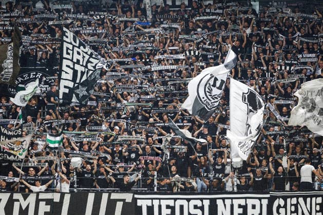 SOCCER - UEFA EL, Sturm vs Rennais GRAZ,AUSTRIA,16.SEP.26 - SOCCER - UEFA Europa League, Sturm Graz vs Stade Rennais FC. Image shows fans of Sturm.  GEPAxpictures xJamesxDoak
