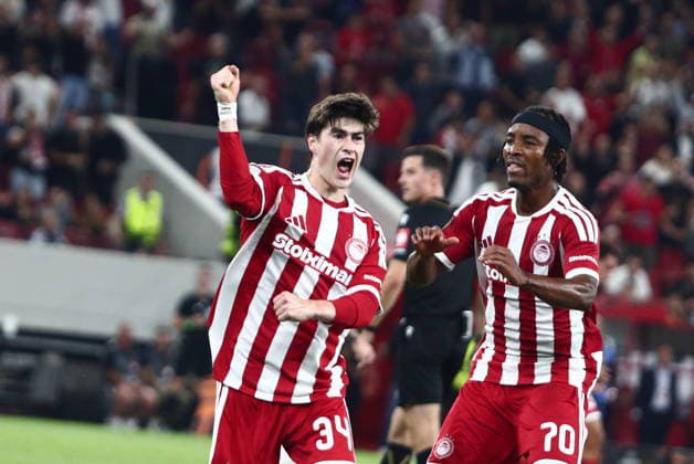 UEFA Europa League - Olympiacos FC vs Jagiellonia BiaÅ‚ystok - Armando Gonzalez of Olympiacos FC celebrates after scoring the equaliser 1-1 during the UEFA Europa League Phase matchday 1 soccer match between Olympiacos FC and Jagiellonia BiaÅ‚ystok at the Georgios Karaiskakis Stadium in Piraeus, Greece, 16 September 2026. IMAGO ONE INCH PRODUCTIONS PIRAEUS GREECE Copyright: xONExINCHxPRODUCTIONSx 7089055