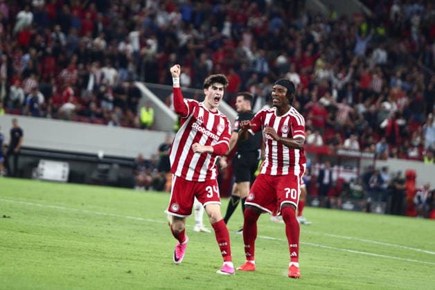 UEFA Europa League - Olympiacos FC vs Jagiellonia BiaÅ‚ystok - Armando Gonzalez of Olympiacos FC celebrates after scoring the equaliser 1-1 during the UEFA Europa League Phase matchday 1 soccer match between Olympiacos FC and Jagiellonia BiaÅ‚ystok at the Georgios Karaiskakis Stadium in Piraeus, Greece, 16 September 2026. IMAGO ONE INCH PRODUCTIONS PIRAEUS GREECE Copyright: xONExINCHxPRODUCTIONSx 7089057