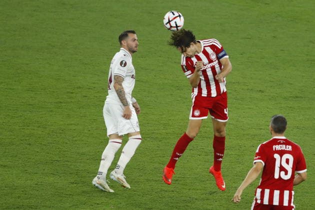 UEFA Europa League - Olympiacos FC vs Jagiellonia BiaÅ‚ystok - Panagiotis Retsos of Olympiacos FC in action during the UEFA Europa League Phase matchday 1 soccer match between Olympiacos FC and Jagiellonia BiaÅ‚ystok at the Georgios Karaiskakis Stadium in Piraeus, Greece, 16 September 2026. IMAGO ONE INCH PRODUCTIONS PIRAEUS GREECE Copyright: xONExINCHxPRODUCTIONSx 7089089