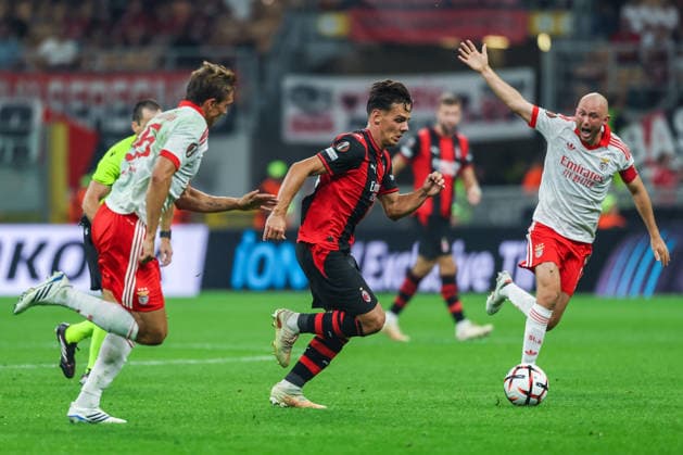 Ardon Jashari of AC Milan seen in action during UEFA Europa League 2026 27 League Phase - Matchday 1 football match between AC Milan and SL Benfica. Italy Copyright: xBEAUTIFULxSPORTS Carabellix