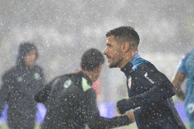 ESP LaLiga EA Sports UD Levante vs. Athletic Club Bilbao Match suspended due to weather conditions caused by heavy rain, LaLiga EA Sports, between UD Levante and Athletic Club, played at Ciudad de Valencia Stadium in Valencia on September 16, 2026, in Valencia, Spain. Soccer Copyright: xAgenciaxLOFx