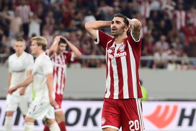 UEFA Europa League - Olympiacos FC vs Jagiellonia BiaÅ‚ystok - Joao Silva of Olympiacos FC react during the UEFA Europa League Phase matchday 1 soccer match between Olympiacos FC and Jagiellonia BiaÅ‚ystok at the Georgios Karaiskakis Stadium in Piraeus, Greece, 16 September 2026. IMAGO ONE INCH PRODUCTIONS PIRAEUS GREECE Copyright: xONExINCHxPRODUCTIONSx 7089156