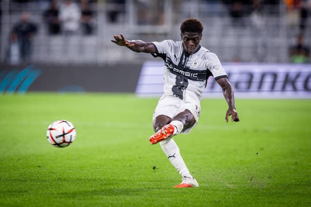 STURM GRAZ - RENNES Mahamadou Nagida of Rennes during the matchday 1 of UEFA Europa league - league phase football match between SK Sturm Graz and Rennes at the Stadium Graz Liebenau. Graz, Austria, September 16, 2026. Photo by Branislav Racko Copyright: xx 080A3355