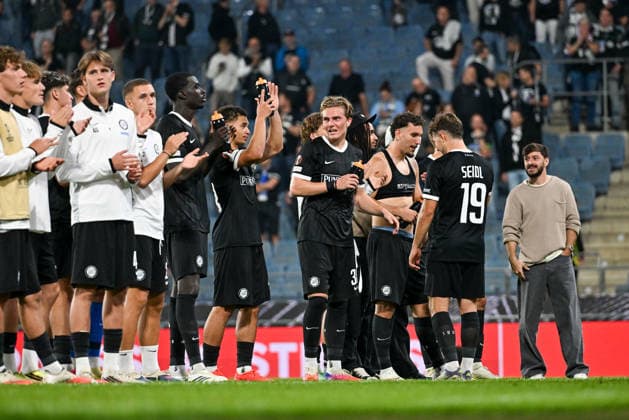 SOCCER - UEFA EL, Sturm vs Rennais GRAZ,AUSTRIA,16.SEP.26 - SOCCER - UEFA Europa League, Sturm Graz vs Stade Rennais FC. Image shows the rejoicing of Sturm.  GEPAxpictures xAvnixRetkoceri