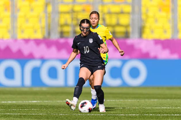 Brazil v United States - FIFA U-20 Women s World Cup Katowice, Poland - September 16: Linda Ullmark of United States passes the ball during the FIFA U-20 Women s World Cup Round of 16 match between Brazil and United States at Arena Katowice on September 16, 2026 in Katowice, Poland Copyright: xLatinxSportxImagesx