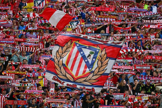 September 16, 2026, Madrid, Madrid, Spain: Supporters wave scarves during the Spanish league football match between Club Atletico de Madrid and CA Osasuna at the Riyadh Air Metropolitano stadium in Madrid on September 16, 2026. Madrid Spain - ZUMAd308 20260916_zsp_d308_002 Copyright: xJuanxCarlosxLucasx
