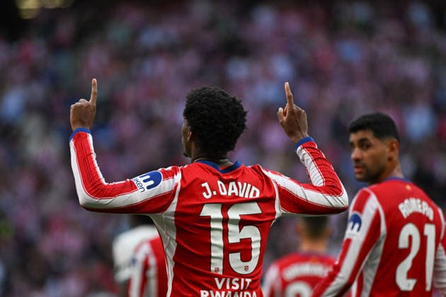 September 16, 2026, Madrid, Madrid, Spain: Atletico Madrid s Canadian forward Jonathan David celebrates scoring his team s first goal during the Spanish league football match between Club Atletico de Madrid and CA Osasuna at Riyadh Air Metropolitano in Madrid, Spain, on September 16, 2026. Madrid Spain - ZUMAd308 20260916_zsp_d308_009 Copyright: xJuanxCarlosxLucasx