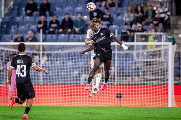 STURM GRAZ - RENNES Oumar Diakite of Sturm during the matchday 1 of UEFA Europa league - league phase football match between SK Sturm Graz and Rennes at the Stadium Graz Liebenau. Graz, Austria, September 16, 2026. Photo by Branislav Racko Copyright: xx 080A3271