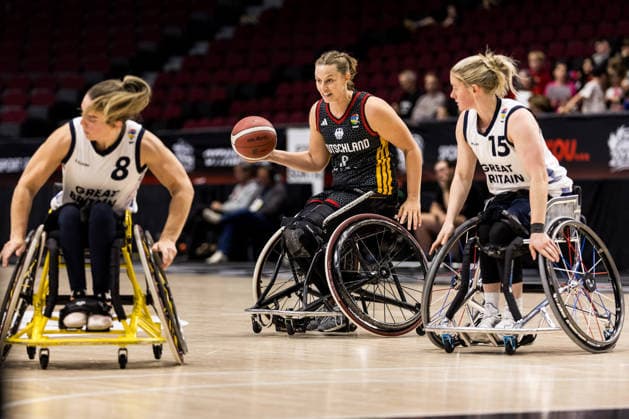 OTTAWA, CANADA - SEPTEMBER 16: Lena Knippelmeyer (Germany, 9) controls the ball during the Ottawa IWBF Wheelchair Basketball World Championships match between Great Britain vs. Germany at Arena at TD Place on matchday 8 of the Ottawa IWBF Wheelchair Basketball World Championships on September 16, 2026 in Ottawa, Canada. Canada Copyright: xSteffiexWunderlx