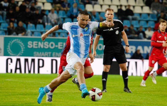 CFC vs. SV Babelsberg 03, September 16, 2026, Chemnitz, eins Stadium on Gellertstrasse, Sports, Soccer, Northeast Regional League 2026–2027, Matchday 9, CFC, CFC vs. SV Babelsberg 03, Andreas Geipl on the ball, Chemnitz, Saxony, Germany