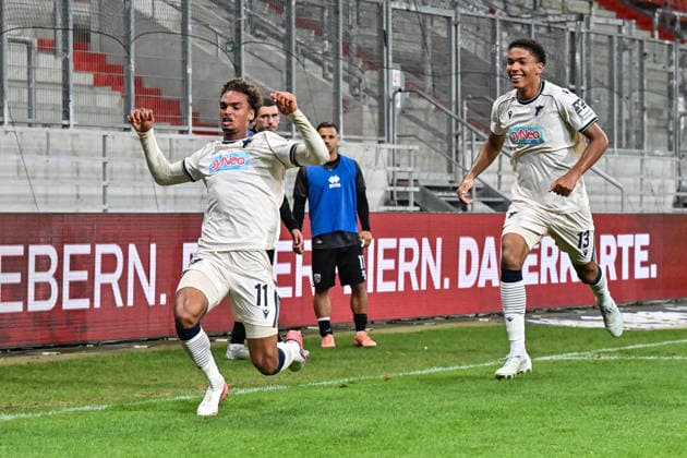 3rd Division FC Ingolstadt vs. TSG 1899 Hoffenheim II, September 16, 2026, INGOLSTADT, GERMANY September 16 The visiting fans celebrate after Jykese Fields scores the 1–2 goal for TSG Hoffenheim II 11 Goal Scorer Joy Happy during the 3. Liga match between FC Ingolstadt and TSG Hoffenheim’s second team on the 6th dayat the Audi Sportpark Copyright: xBEAUTIFULxSPORTS Goldbergx