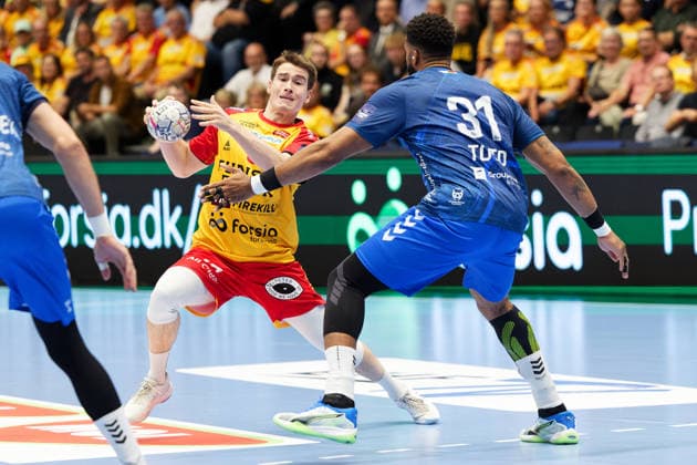 GOG v Pick Szeged, EHF Champions League Handball, Svendborg, Denmark Svendborg, Denmark. 16th, September 2026. Manuel Zehnder (8) of GOG seen during the EHF Champions League match between GOG and Pick Szeged at Arena Svendborg in Svendborg. Denmark, Svendborg, Arena Svendborg  Copyright: xGonzalesxPhoto LauxNielsenx