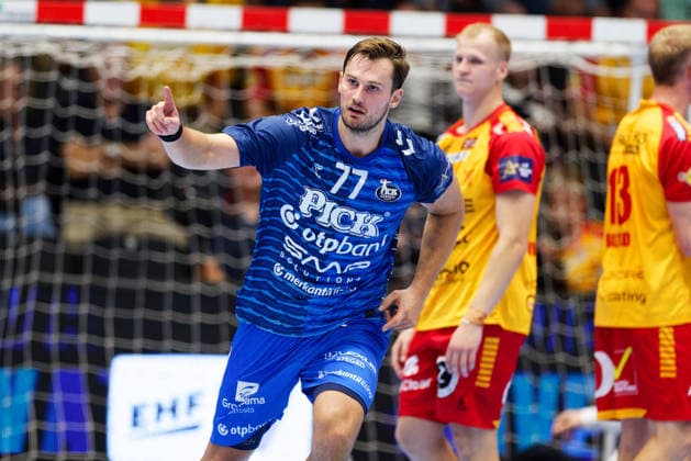 GOG v Pick Szeged, EHF Champions League Handball, Svendborg, Denmark Svendborg, Denmark. 16th, September 2026. Magnus Abelvik Rod (77) of Pick Szeged seen during the EHF Champions League match between GOG and Pick Szeged at Arena Svendborg in Svendborg. Denmark, Svendborg, Arena Svendborg  Copyright: xGonzalesxPhoto LauxNielsenx