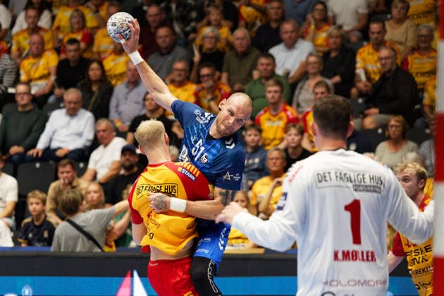GOG v Pick Szeged, EHF Champions League Handball, Svendborg, Denmark Svendborg, Denmark. 16th, September 2026. Borut Mackovsek (51) of Pick Szeged seen during the EHF Champions League match between GOG and Pick Szeged at Arena Svendborg in Svendborg. Denmark, Svendborg, Arena Svendborg  Copyright: xGonzalesxPhoto LauxNielsenx
