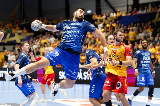 GOG v Pick Szeged, EHF Champions League Handball, Svendborg, Denmark Svendborg, Denmark. 16th, September 2026. Miklos Rosta (45) of Pick Szeged seen during the EHF Champions League match between GOG and Pick Szeged at Arena Svendborg in Svendborg. Denmark, Svendborg, Arena Svendborg  Copyright: xGonzalesxPhoto LauxNielsenx