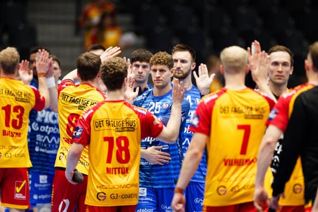 GOG v Pick Szeged, EHF Champions League Handball, Svendborg, Denmark Svendborg, Denmark. 16th, September 2026. Sebastian Frimmel (25) of Pick Szeged seen during the EHF Champions League match between GOG and Pick Szeged at Arena Svendborg in Svendborg. Denmark, Svendborg, Arena Svendborg  Copyright: xGonzalesxPhoto LauxNielsenx