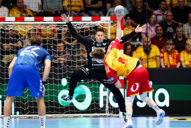 GOG v Pick Szeged, EHF Champions League Handball, Svendborg, Denmark Svendborg, Denmark. 16th, September 2026. Roland Mikler (16) of Pick Szeged seen during the EHF Champions League match between GOG and Pick Szeged at Arena Svendborg in Svendborg. Denmark, Svendborg, Arena Svendborg  Copyright: xGonzalesxPhoto LauxNielsenx